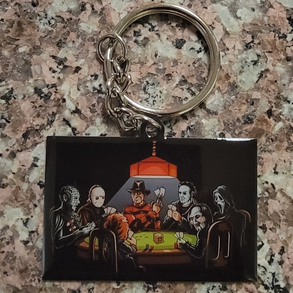 *2 for $13* 80's 90's Horror Movie Villians Gambling Design Keychain - Picture 6 of 7